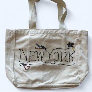 New York Embroidered Tote Bag